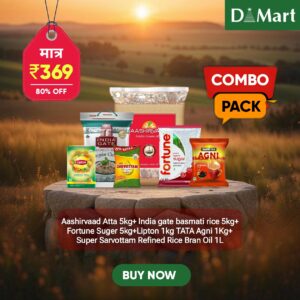 Dmart Offer Today 9 Combo packs ' 10 kg Ashirwaad atta , 5 kg india gate basmati rice , fortune oil 5 L , Surf Excel 5 kg and more 5Kg