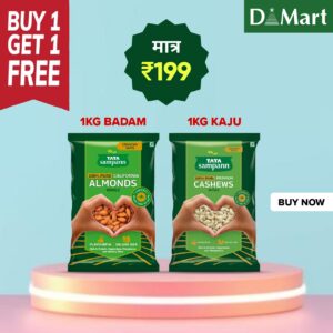 Dmart Offer today online: Get Combo of 1kg Kaju and 1 kg Badam